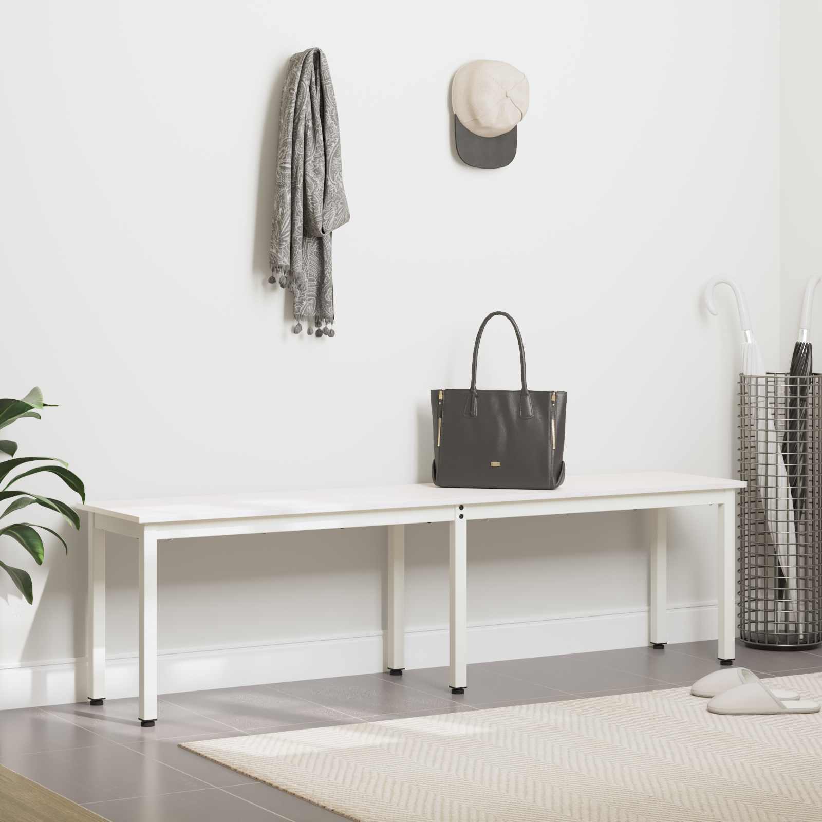 bænk Hvid 160 x 35 x 45 cm Massiv fyrretræ