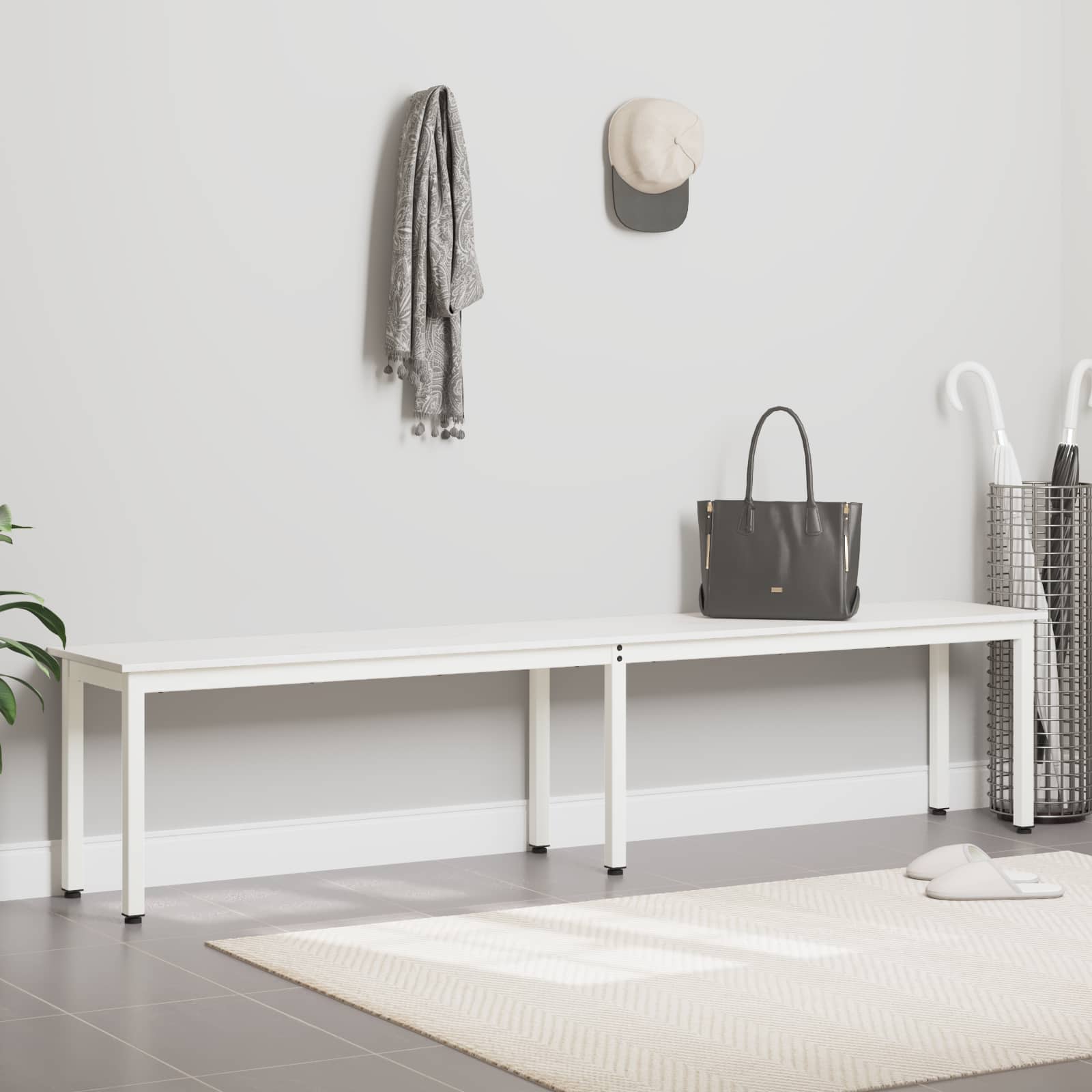 bænk Hvid 200 x 35 x 45 cm Massiv fyrretræ