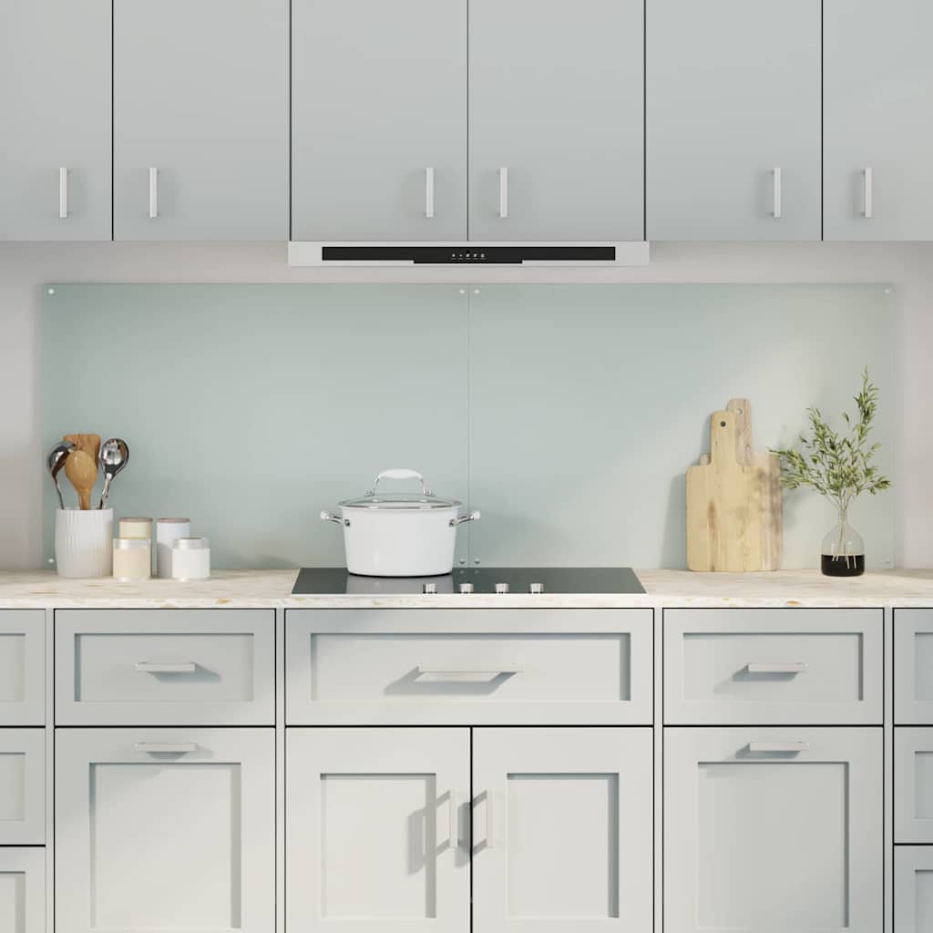 Køkken bagvæg 2 pcs Hvid 90 x 60 cm hærdet glas