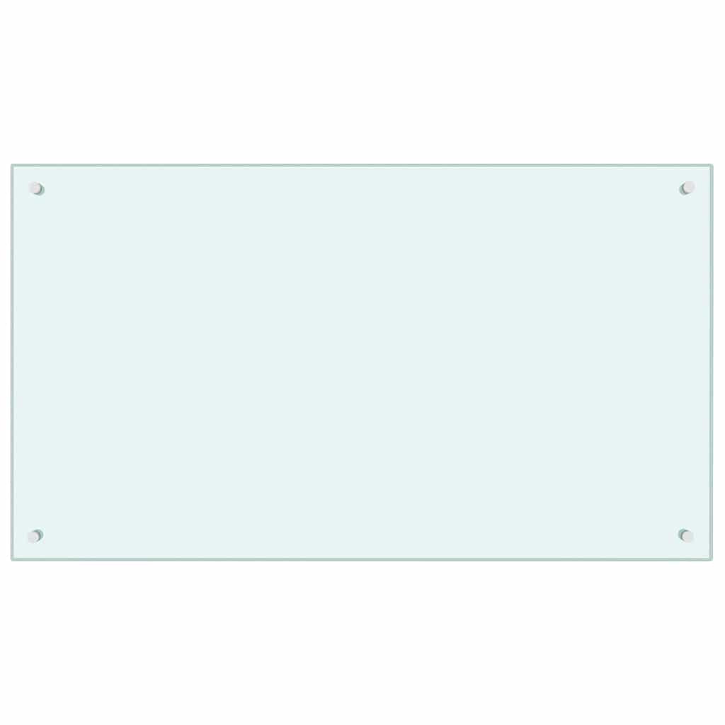 Køkken bagvæg 2 pcs Hvid 100 x 60 cm hærdet glas
