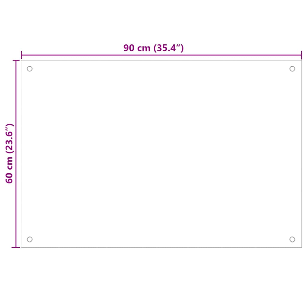 Køkken bagvæg 2 pcs Transparent 90 x 60 cm hærdet glas
