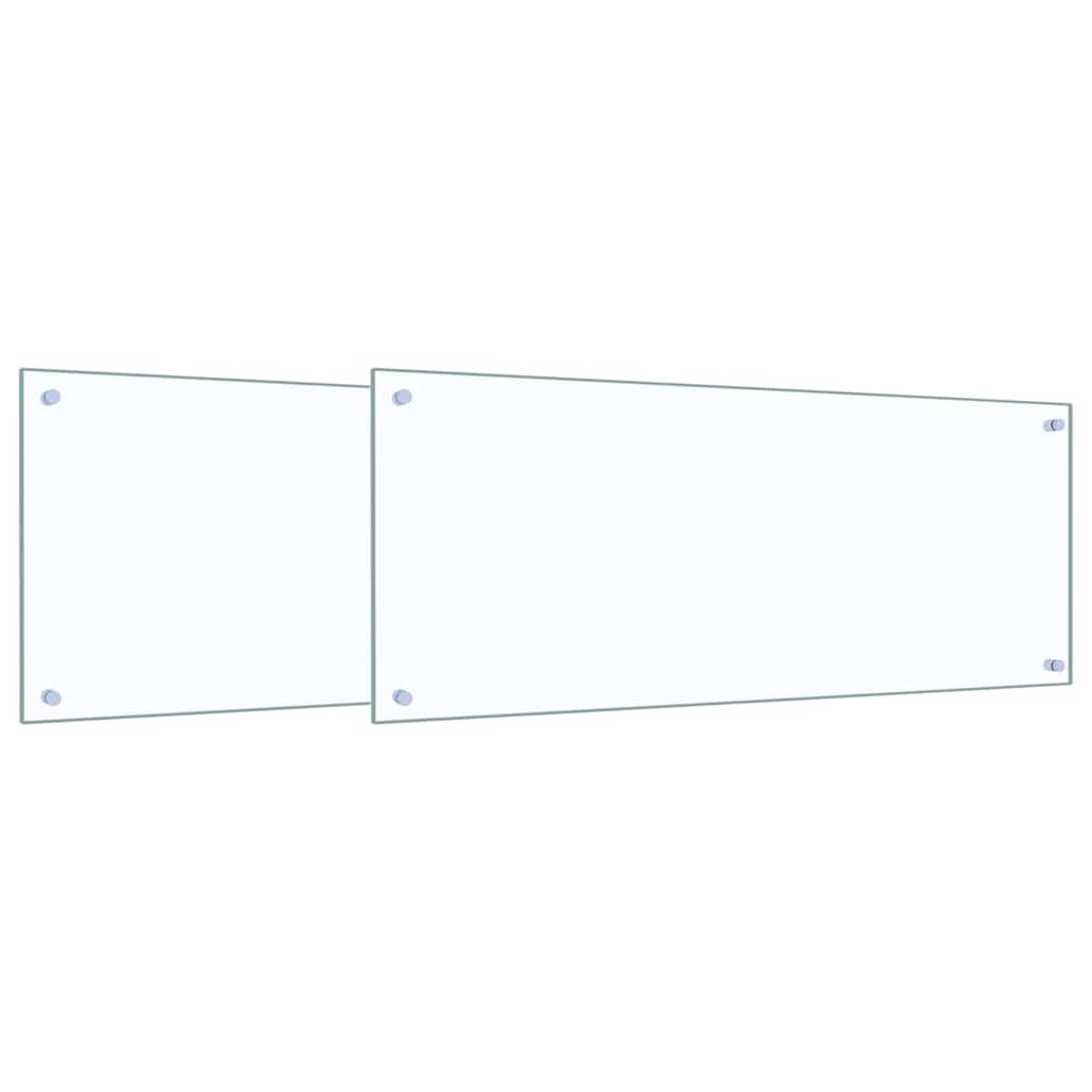 Køkken bagvæg 2 pcs Transparent 100 x 40 cm hærdet glas