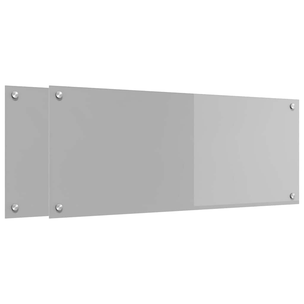 Køkken bagvæg 2 pcs Lysegrå 100 x 40 cm hærdet glas
