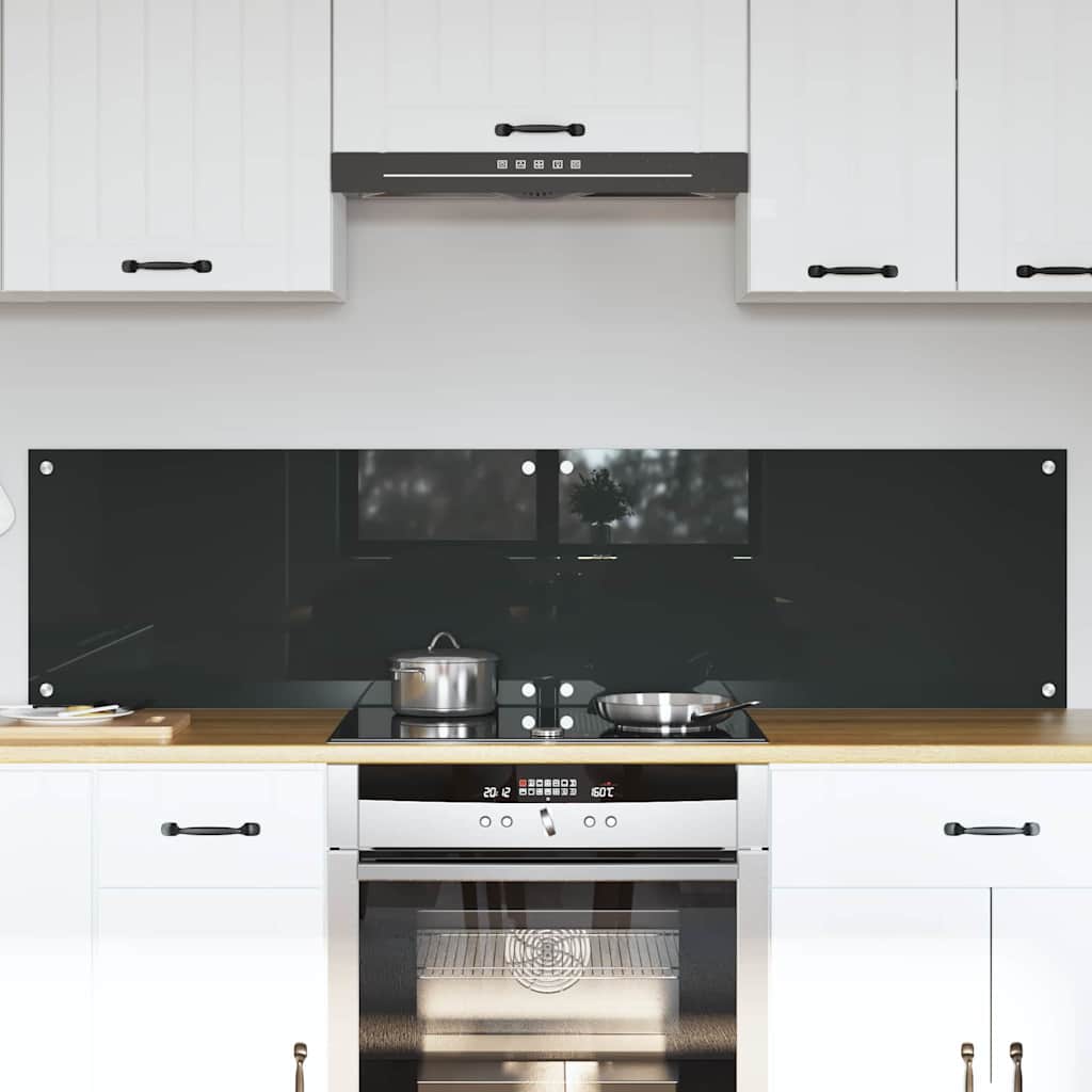 Køkken bagvæg 2 pcs Mørkegrå 80 x 40 cm hærdet glas