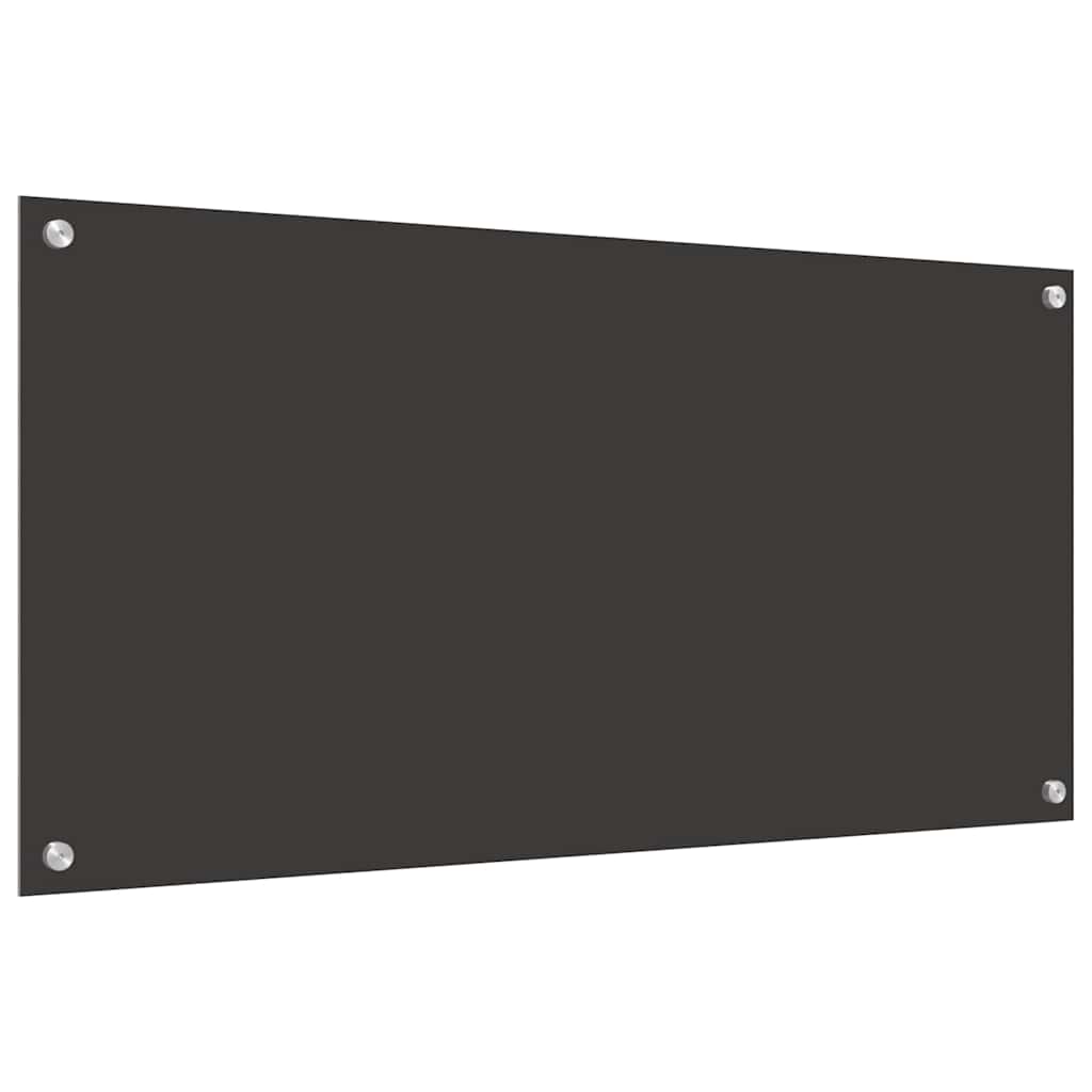 Køkken bagvæg 2 pcs Mørkegrå 100 x 50 cm hærdet glas