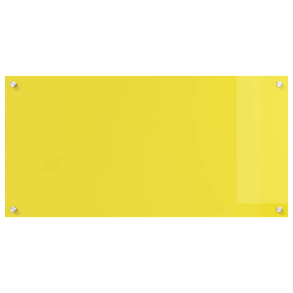 Køkken bagvæg 2 pcs Gul 100 x 50 cm hærdet glas