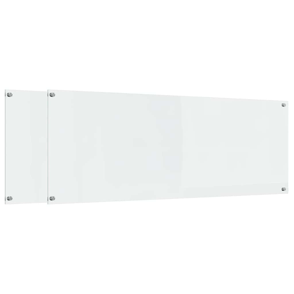 Køkken bagvæg 2 pcs Transparent 110 x 40 cm hærdet glas