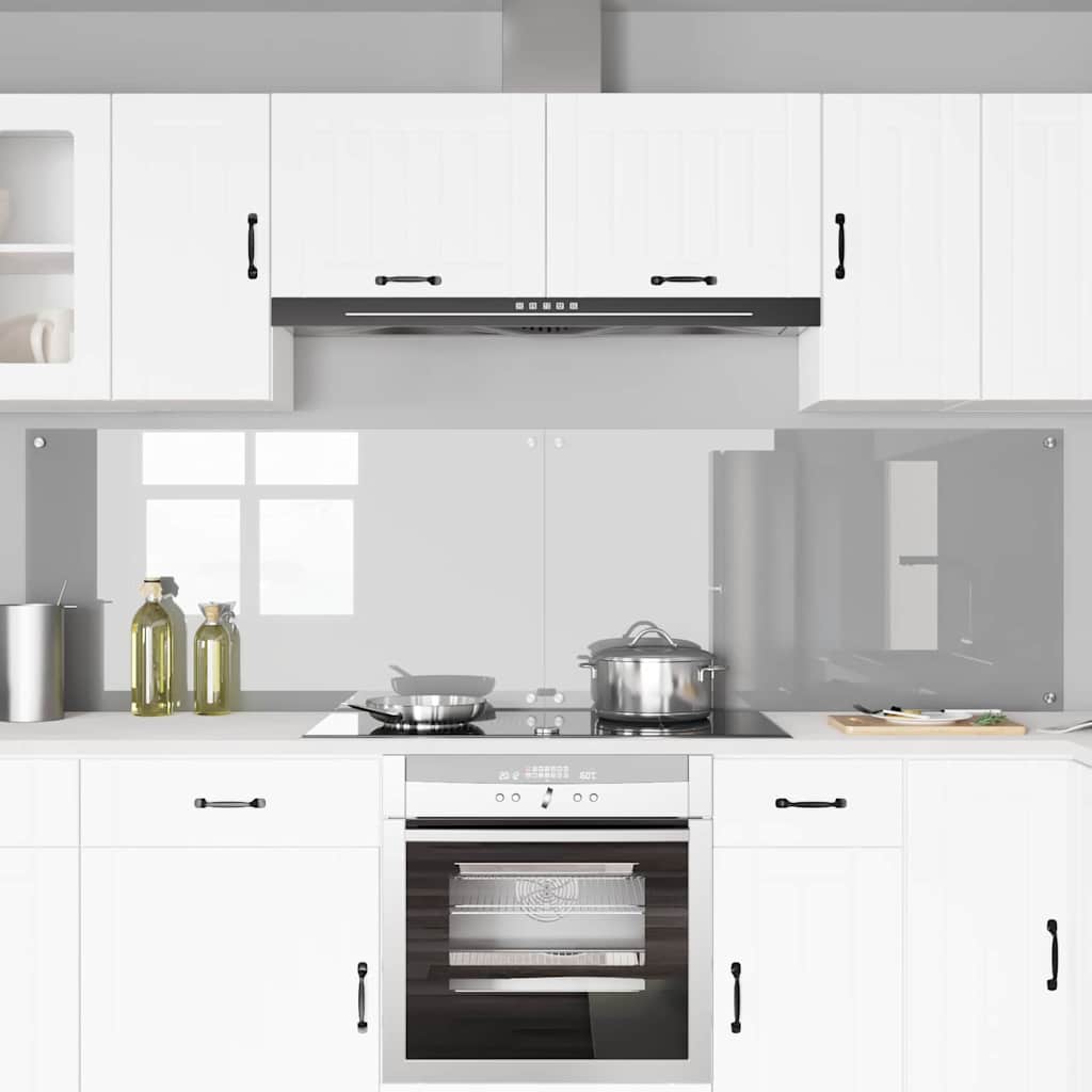 Køkken bagvæg 2 pcs Lysegrå 110 x 60 cm hærdet glas