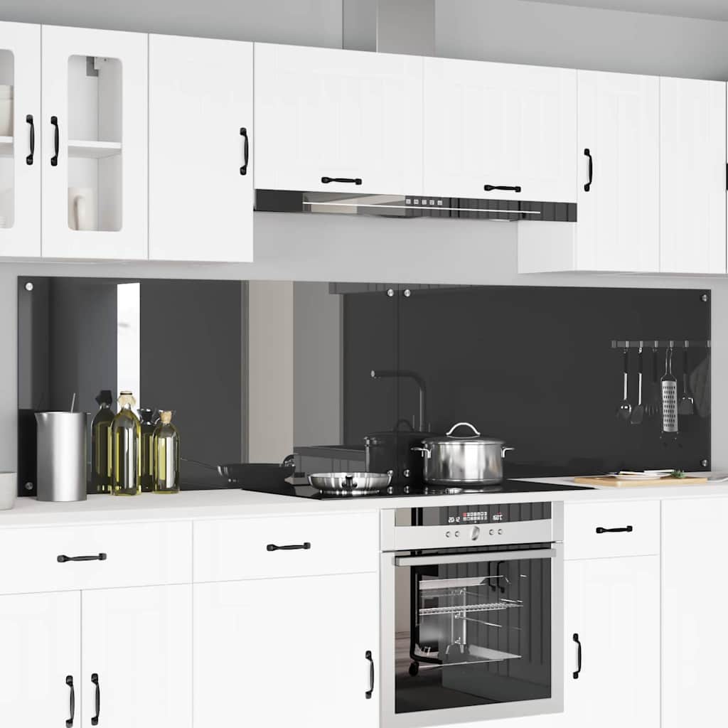 Køkken bagvæg 2 pcs Mørkegrå 120 x 60 cm hærdet glas