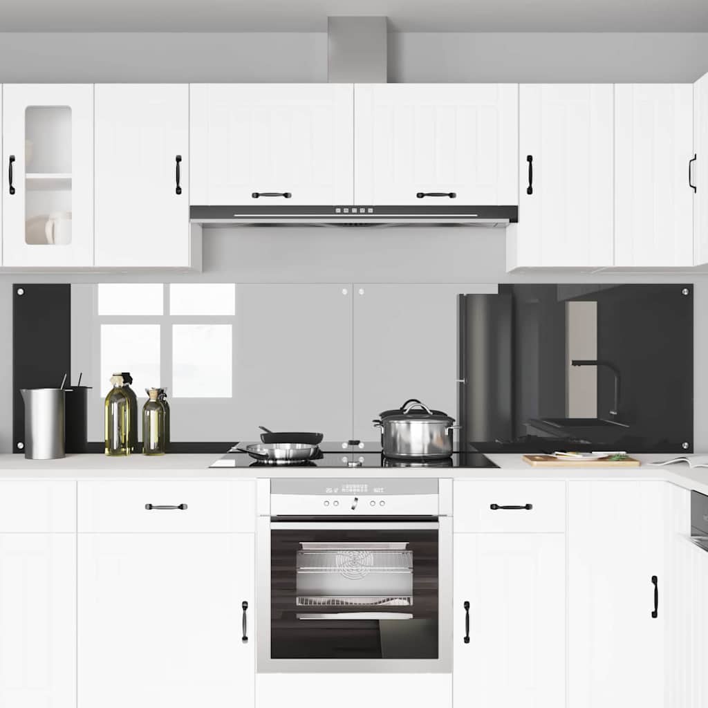 Køkken bagvæg 2 pcs Mørkegrå 120 x 60 cm hærdet glas