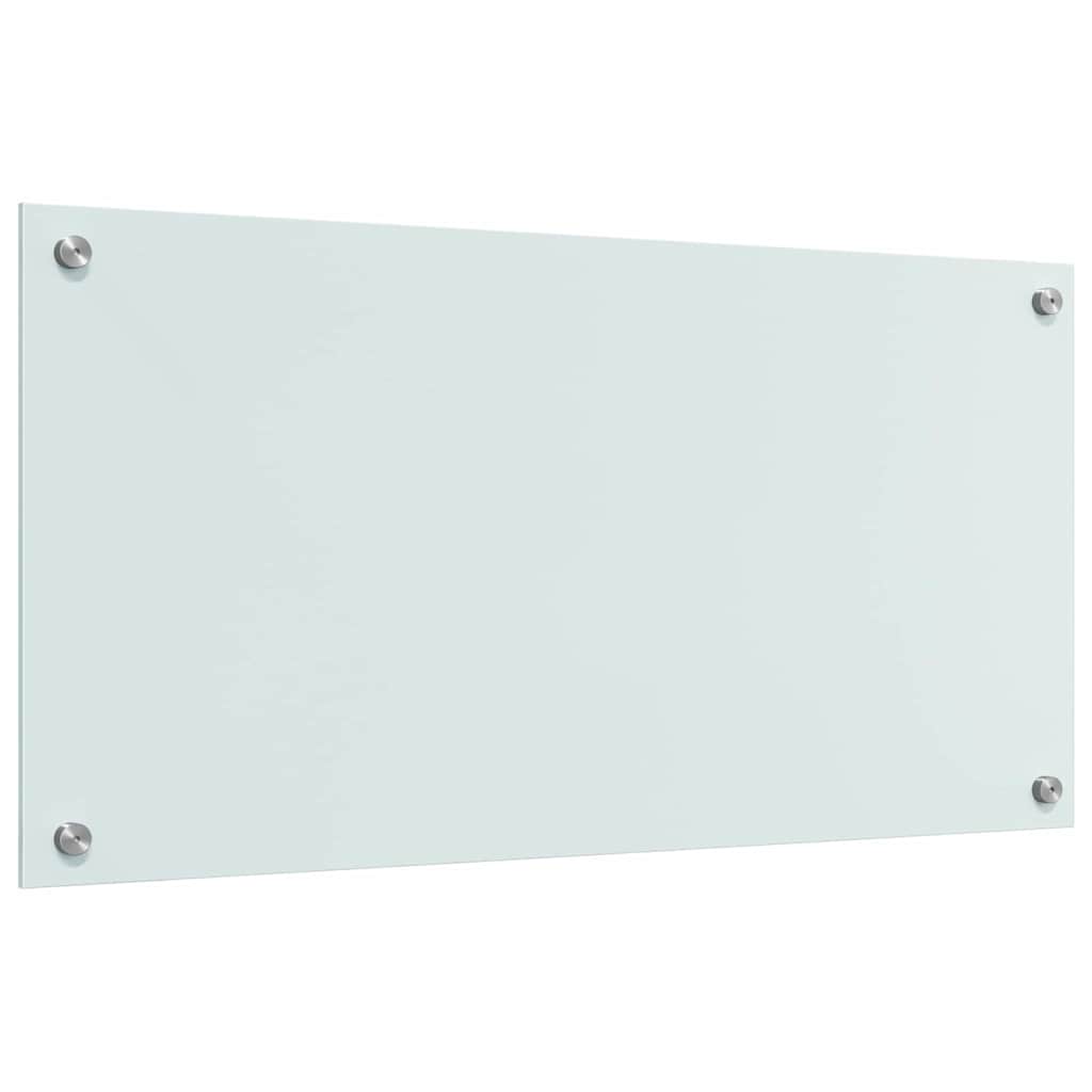 Køkken bagvæg 2 pcs Hvid 80 x 40 cm hærdet glas