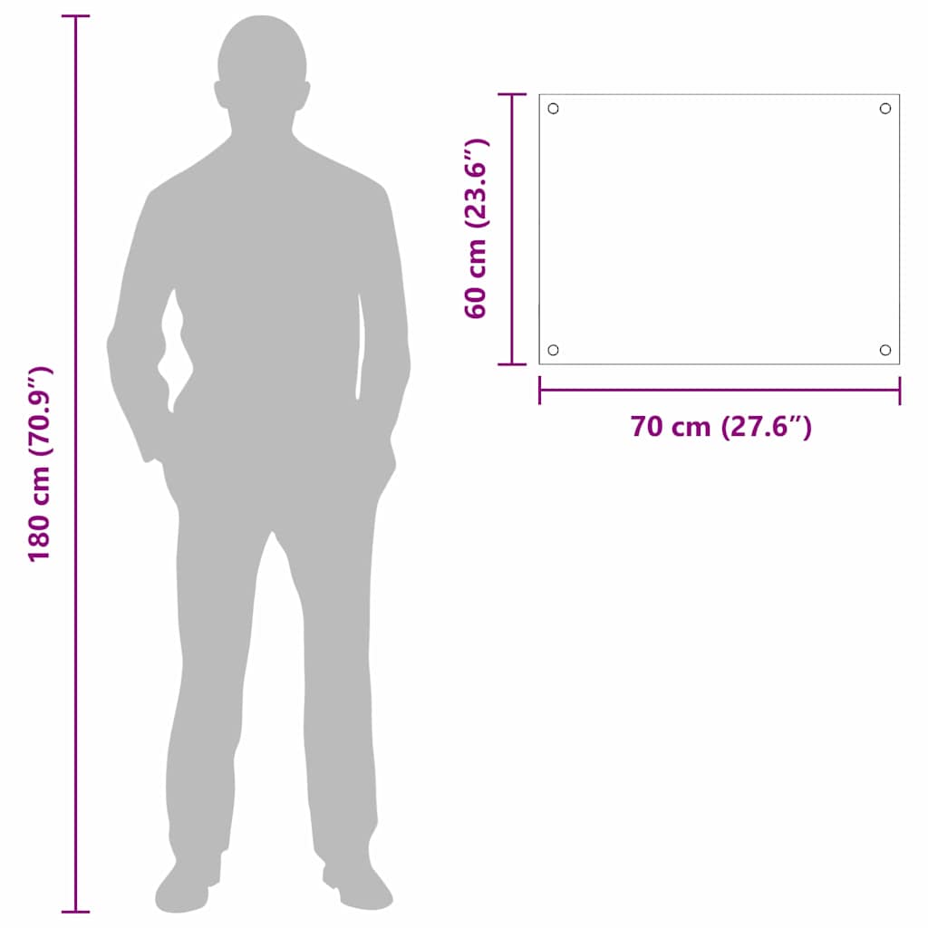 Køkken bagvæg 2 pcs Transparent 70 x 60 cm hærdet glas