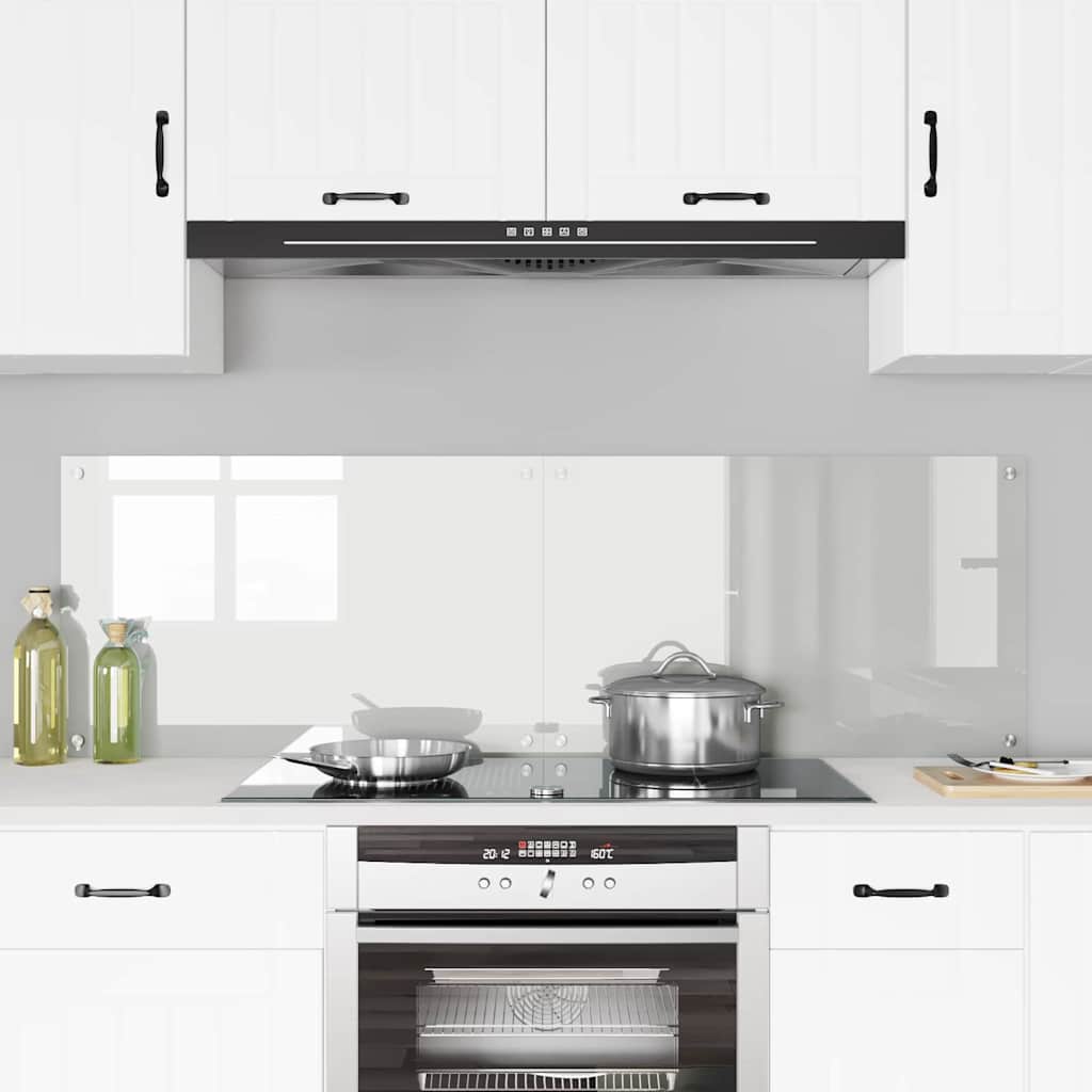 Køkken bagvæg 2 pcs Transparent 80 x 50 cm hærdet glas