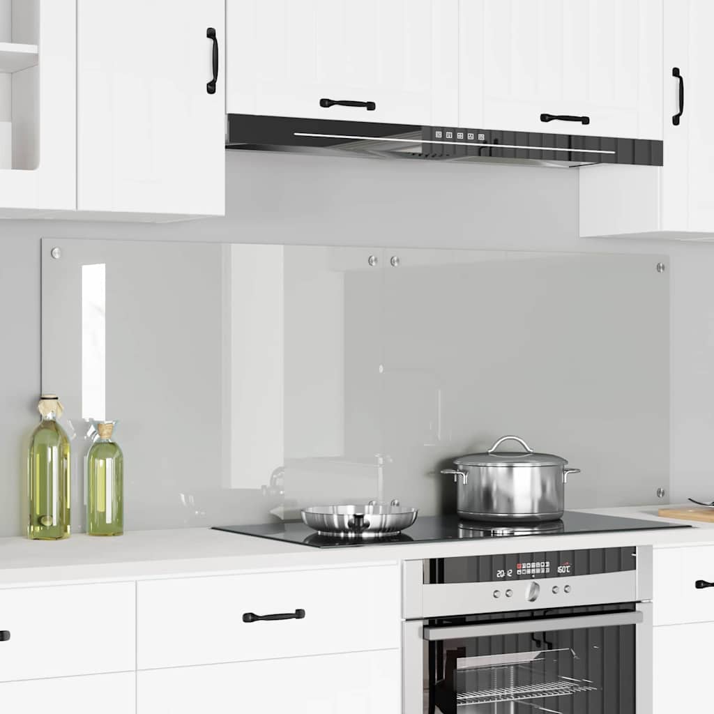 Køkken bagvæg 2 pcs Transparent 80 x 60 cm hærdet glas