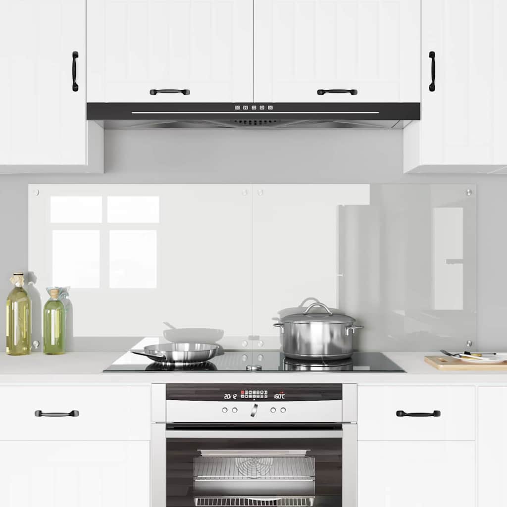 Køkken bagvæg 2 pcs Transparent 80 x 60 cm hærdet glas