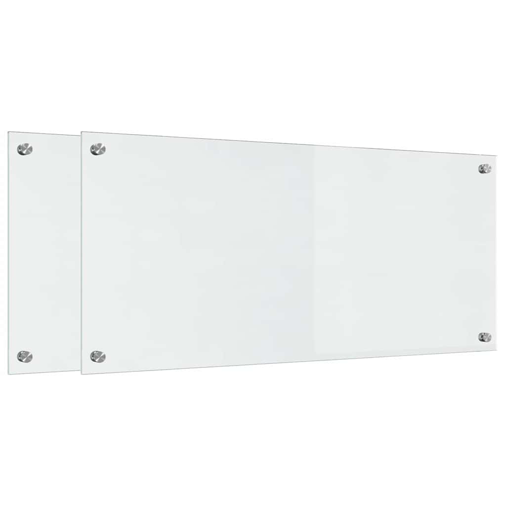 Køkken bagvæg 2 pcs Transparent 90 x 40 cm hærdet glas