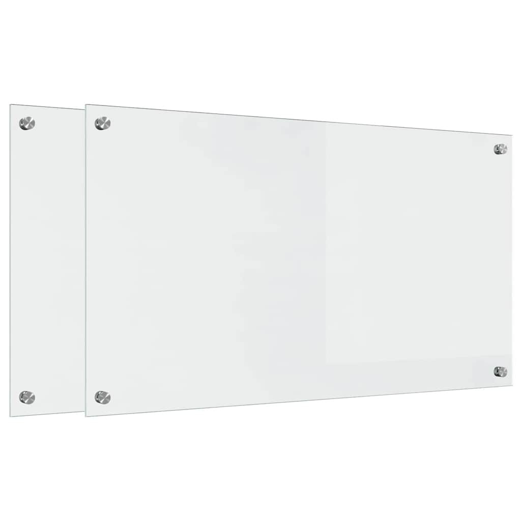 Køkken bagvæg 2 pcs Transparent 90 x 50 cm hærdet glas