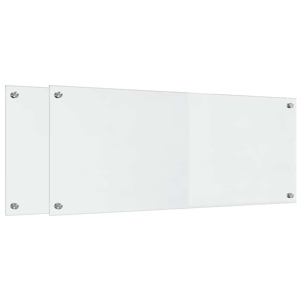 Køkken bagvæg 2 pcs Transparent 100 x 40 cm hærdet glas