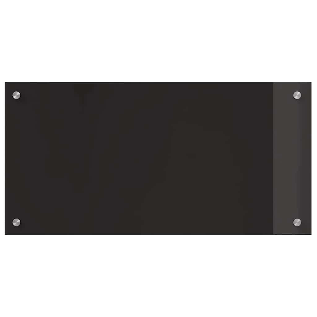 Køkken bagvæg 2 pcs Sort 80 x 40 cm hærdet glas