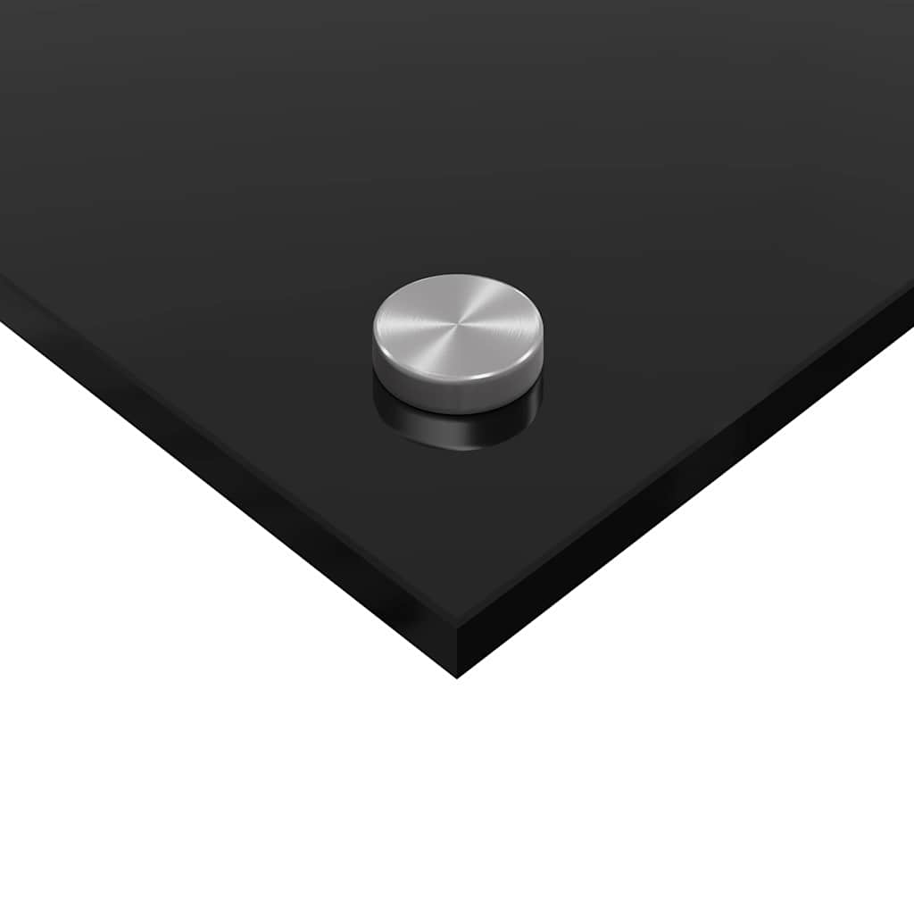 Køkken bagvæg 2 pcs Sort 80 x 60 cm hærdet glas