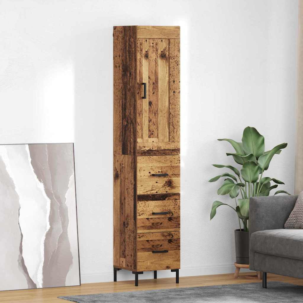 Highboard Gammelt træ 34,5 x 34 x 180 cm Konstrueret træ