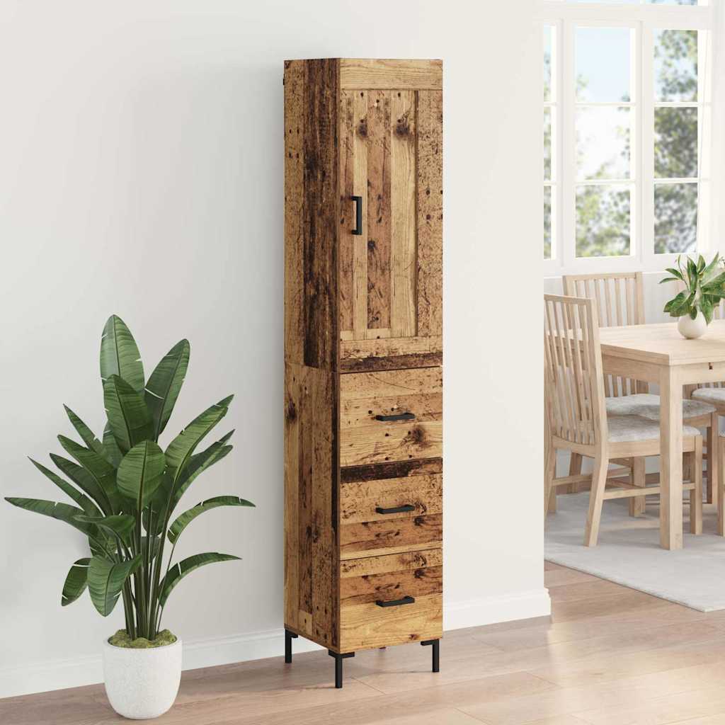 Highboard Gammelt træ 34,5 x 34 x 180 cm Konstrueret træ