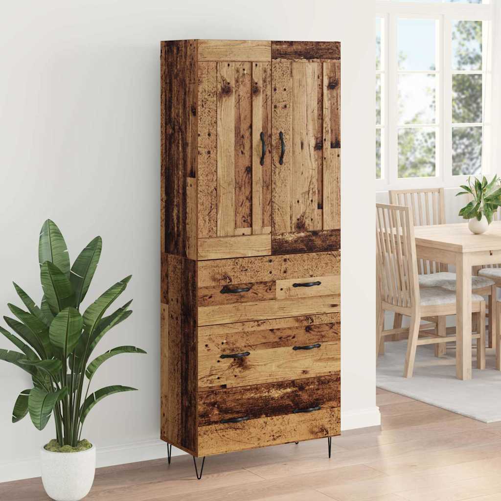 Highboard Gammelt træ 69,5 x 34 x 180 cm Konstrueret træ