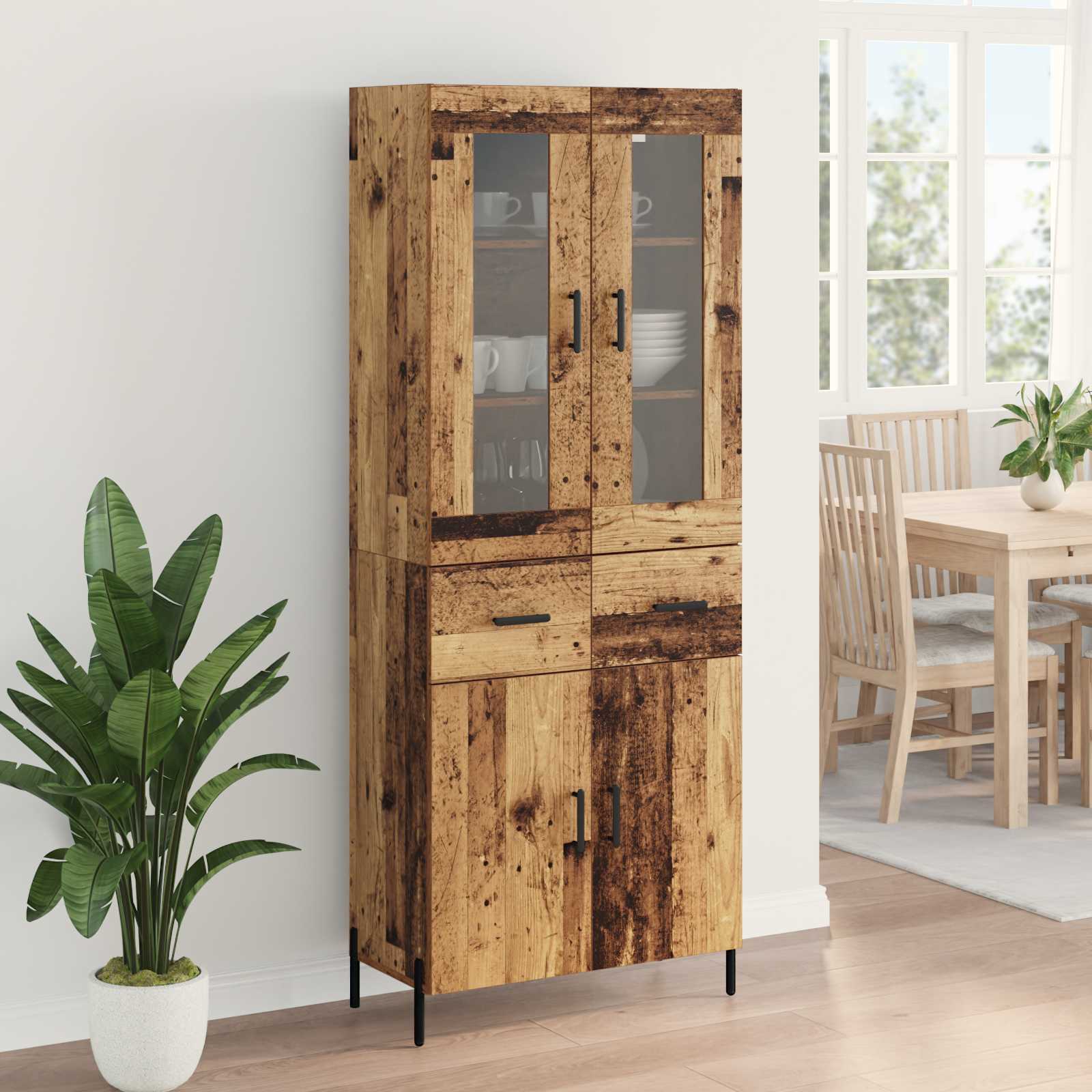 Highboard Gammelt træ 69,5 x 34 x 180 cm Konstrueret træ