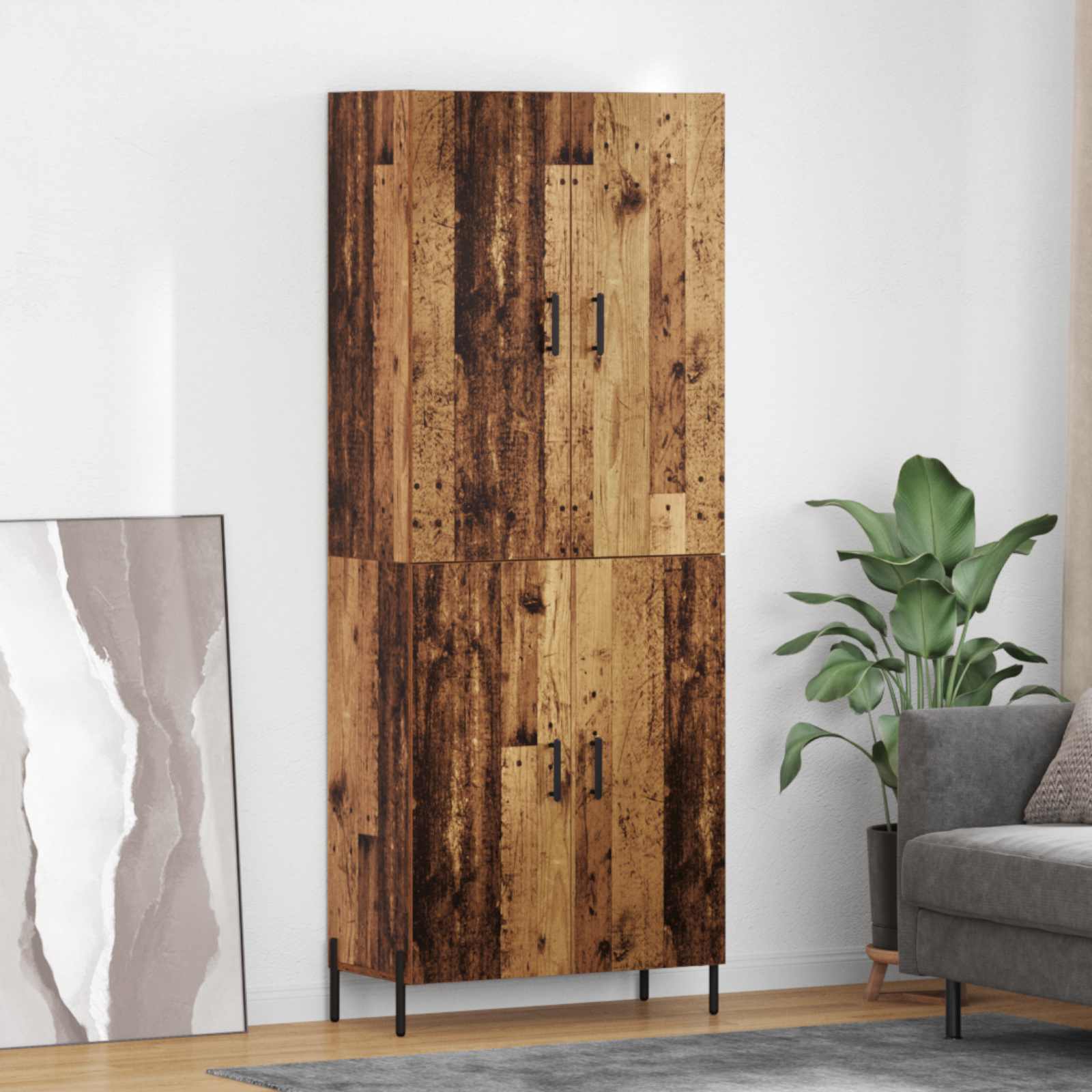 Highboard Gammelt træ 69,5 x 34 x 180 cm Konstrueret træ