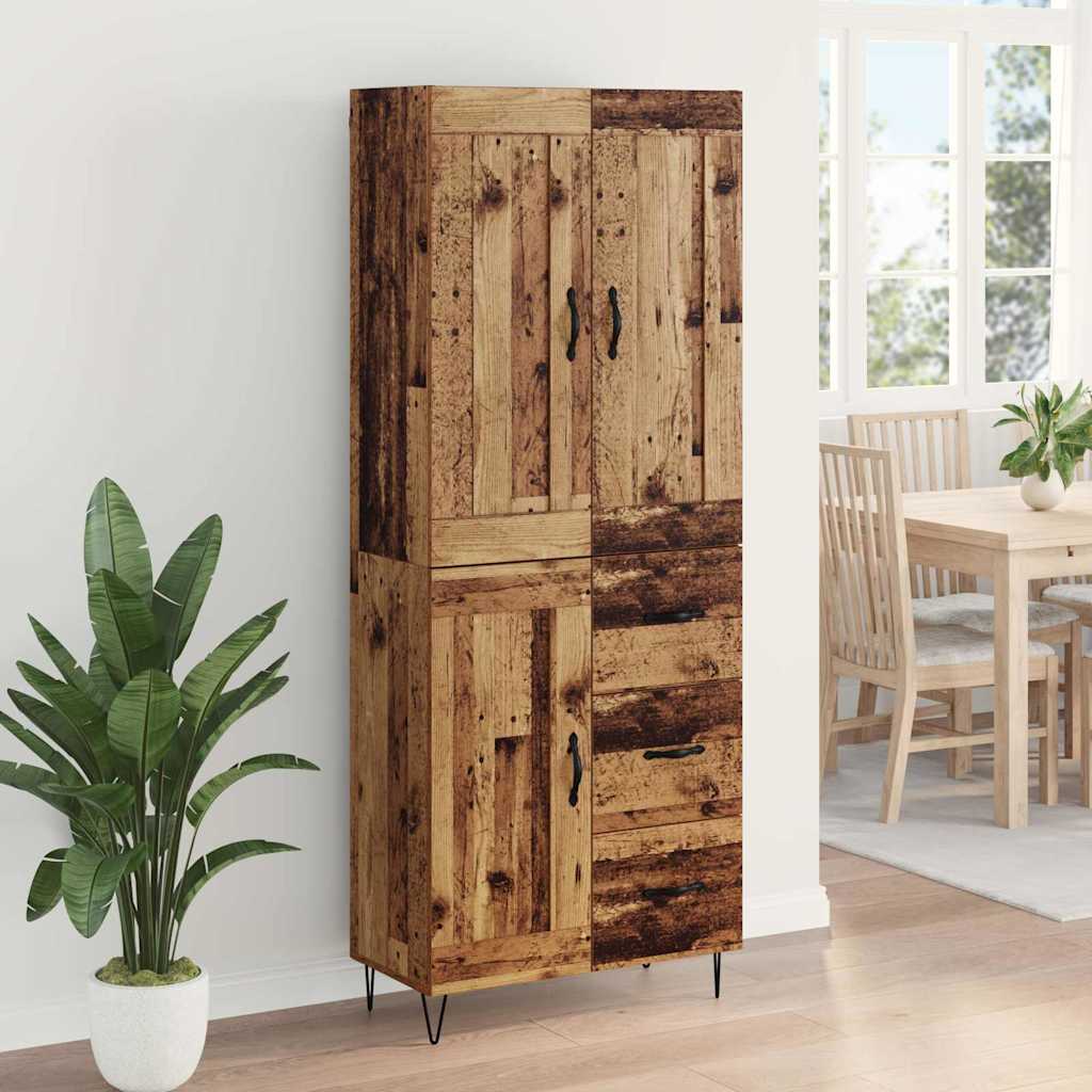 Highboard Gammelt træ 69,5 x 34 x 180 cm Konstrueret træ