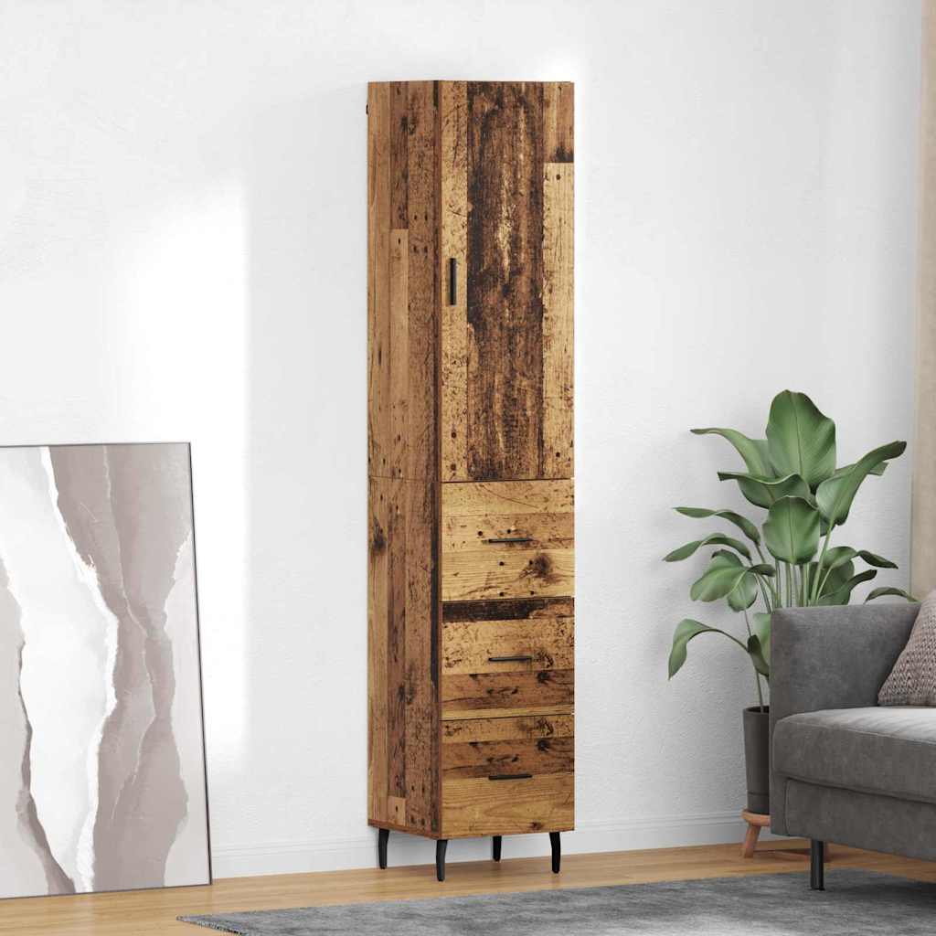 Highboard Gammelt træ 34,5 x 34 x 180 cm Konstrueret træ