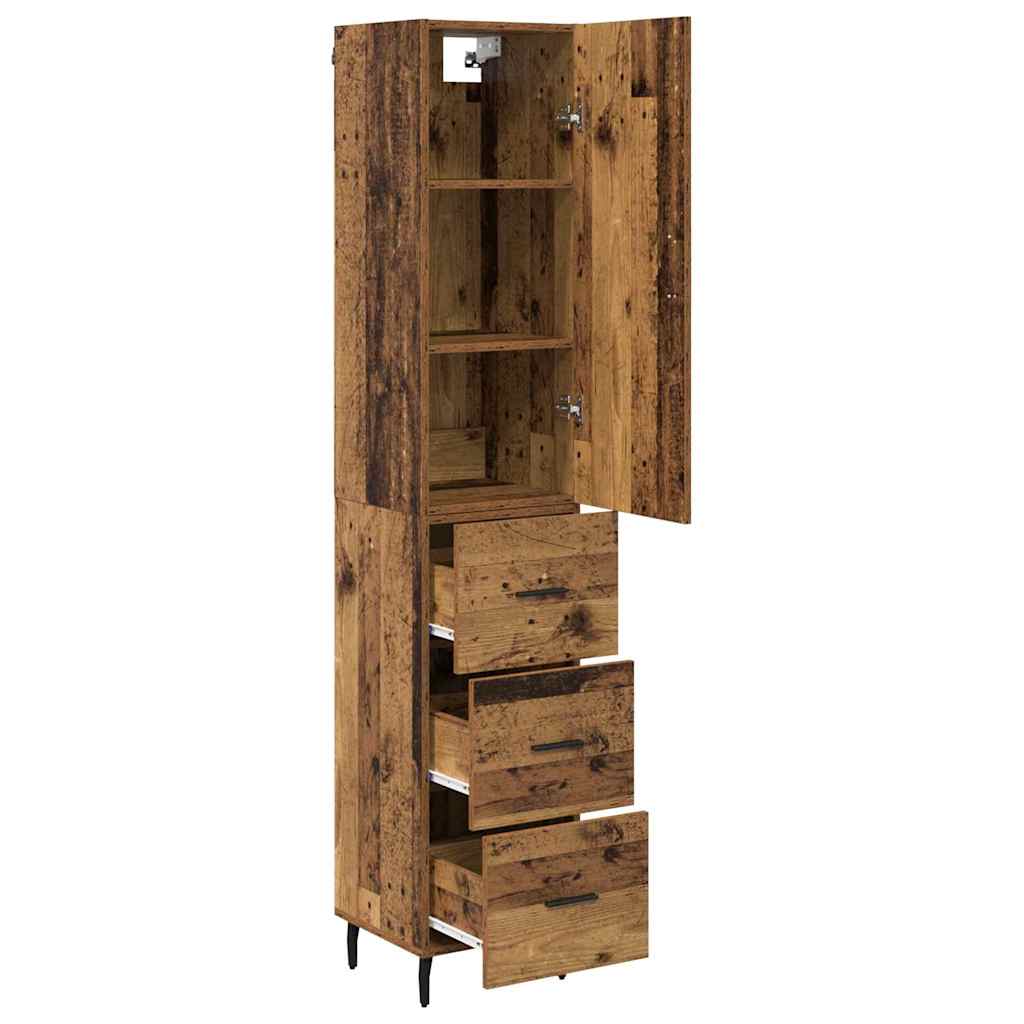 Highboard Gammelt træ 34,5 x 34 x 180 cm Konstrueret træ