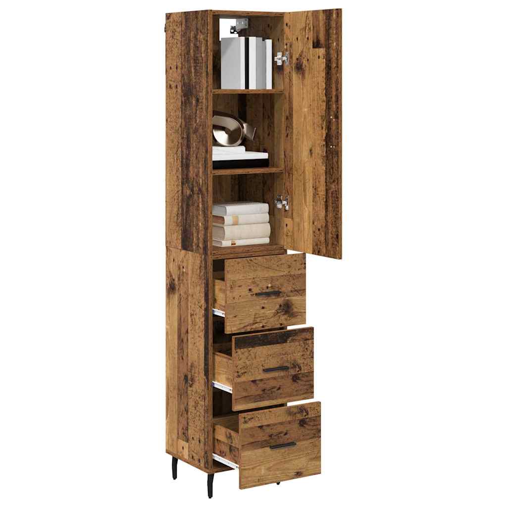 Highboard Gammelt træ 34,5 x 34 x 180 cm Konstrueret træ