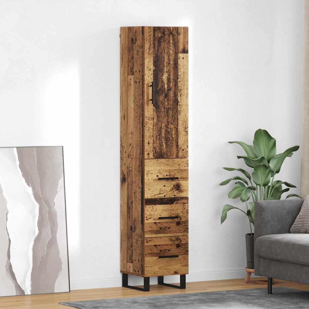 Highboard Gammelt træ 34,5 x 34 x 180 cm Konstrueret træ