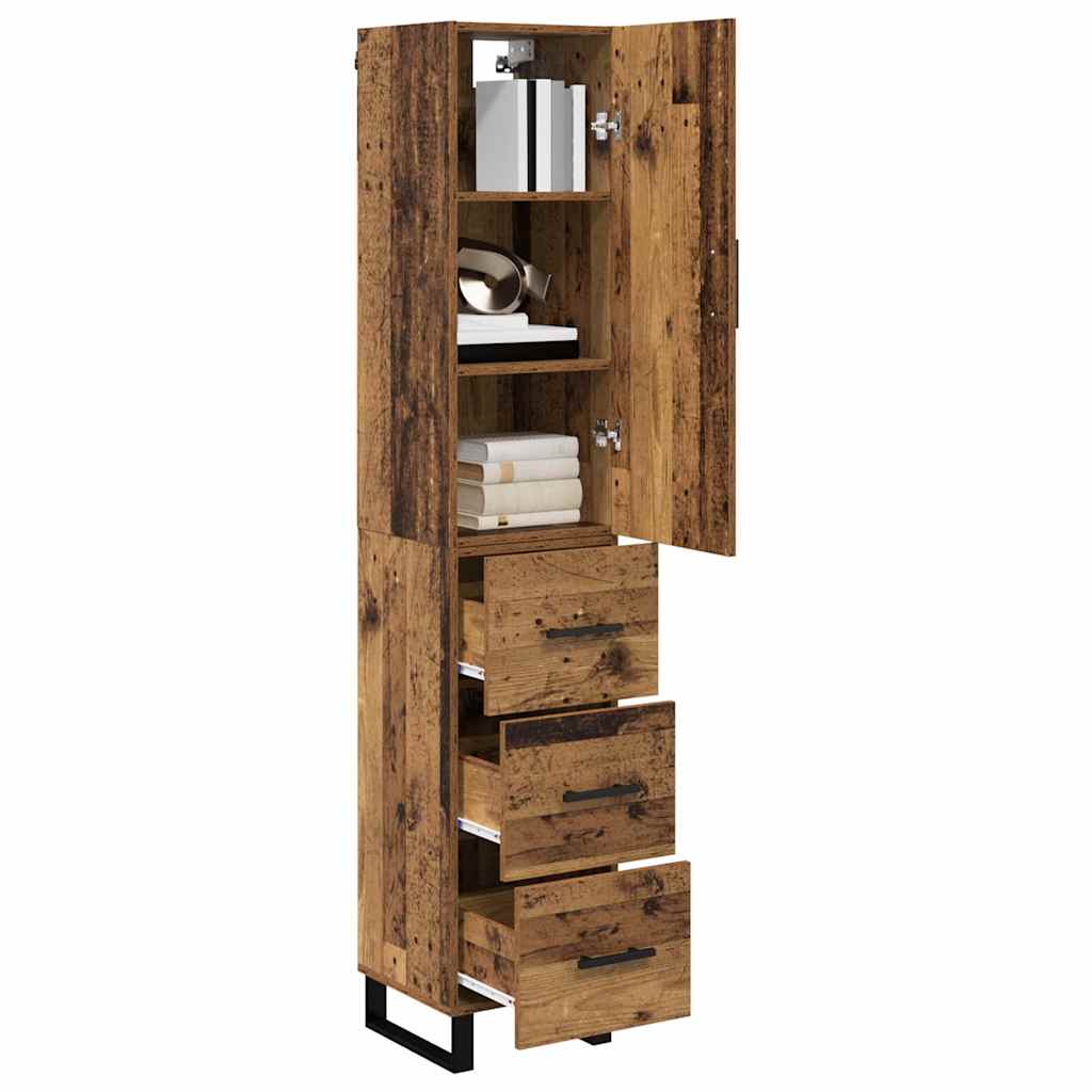 Highboard Gammelt træ 34,5 x 34 x 180 cm Konstrueret træ