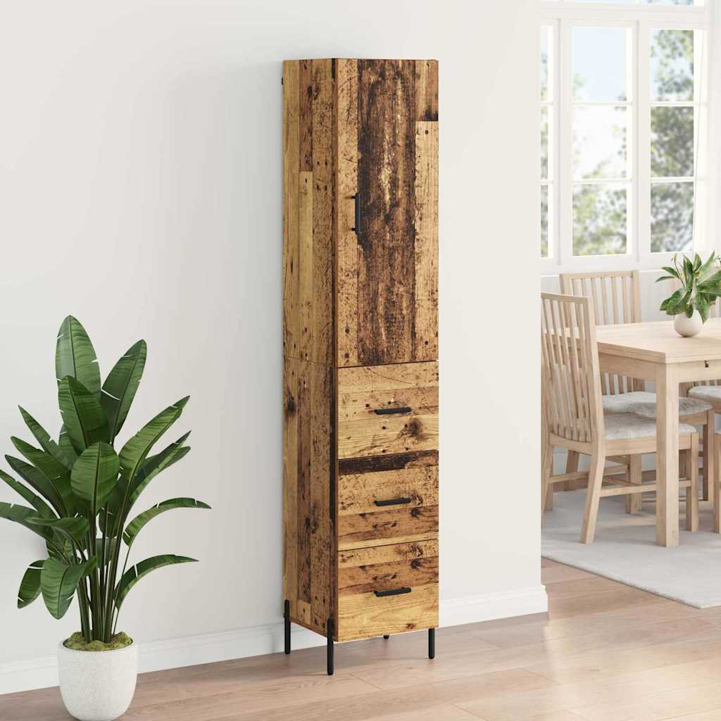 Highboard Gammelt træ 34,5 x 34 x 180 cm Konstrueret træ