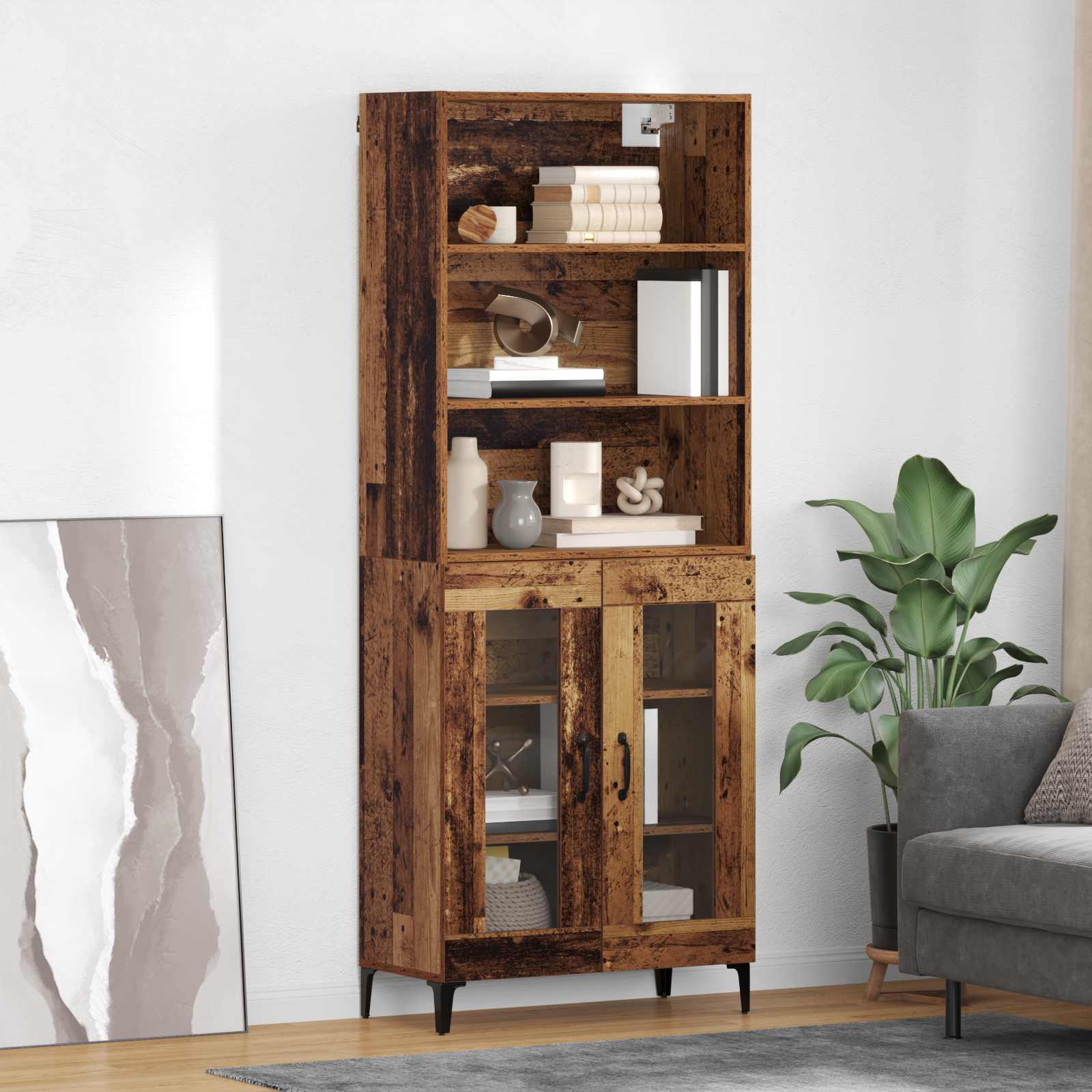 Highboard Gammelt træ 69,5 x 34 x 180 cm Konstrueret træ