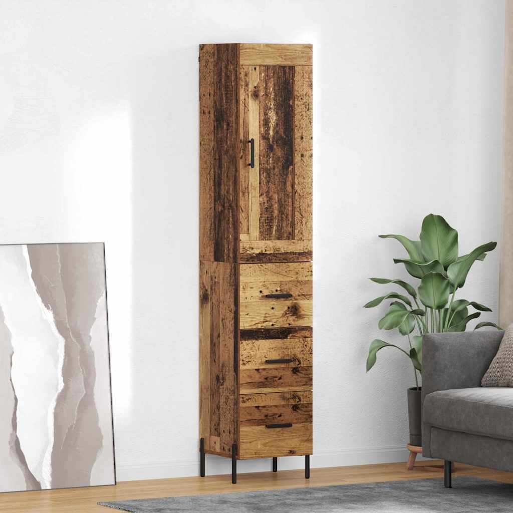 Highboard Gammelt træ 34,5 x 34 x 180 cm Konstrueret træ