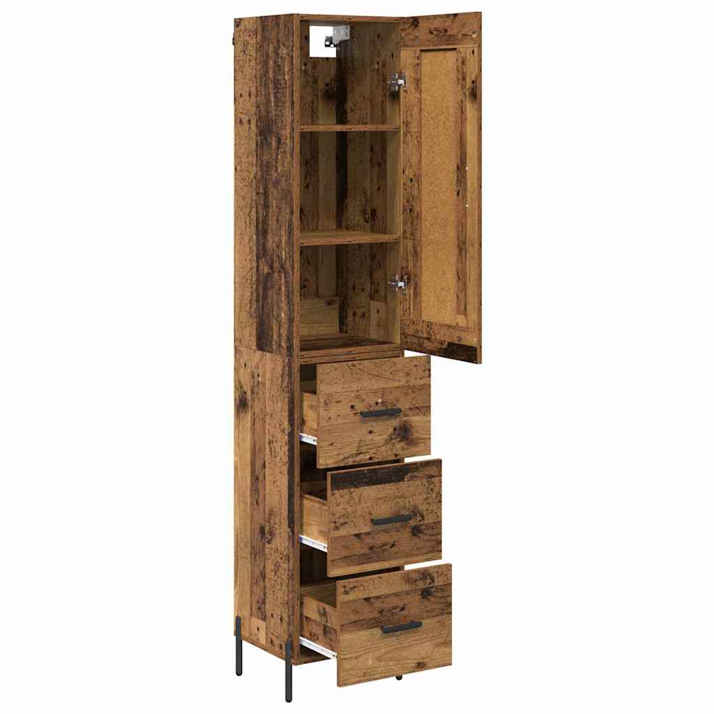 Highboard Gammelt træ 34,5 x 34 x 180 cm Konstrueret træ