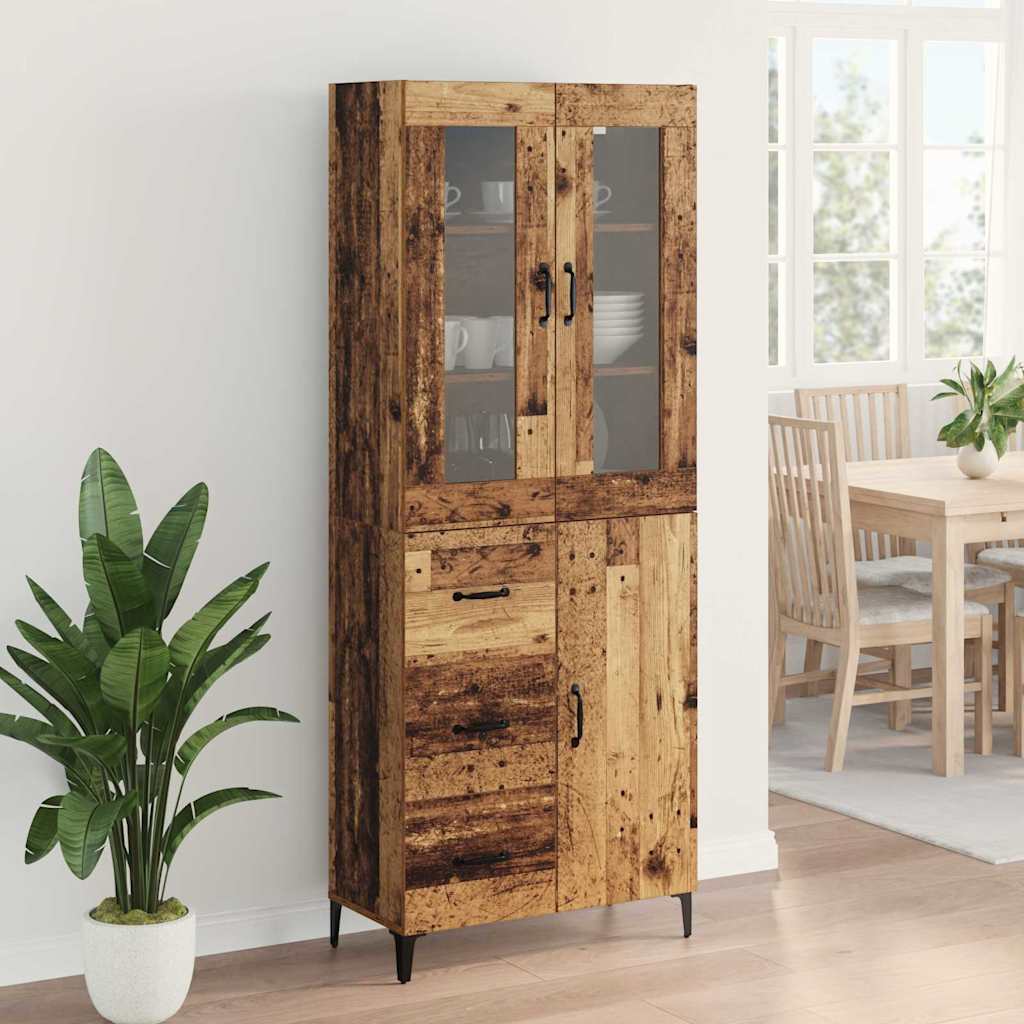 Highboard Gammelt træ 69,5 x 34 x 180 cm Konstrueret træ