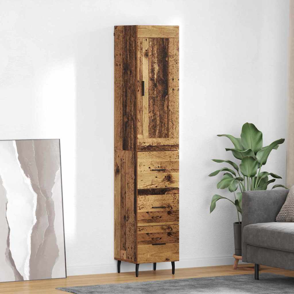 Highboard Gammelt træ 34,5 x 34 x 180 cm Konstrueret træ
