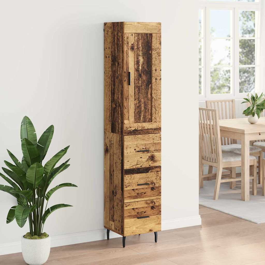 Highboard Gammelt træ 34,5 x 34 x 180 cm Konstrueret træ