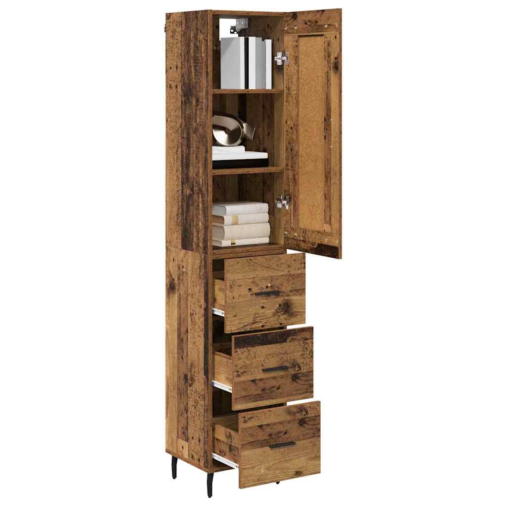 Highboard Gammelt træ 34,5 x 34 x 180 cm Konstrueret træ