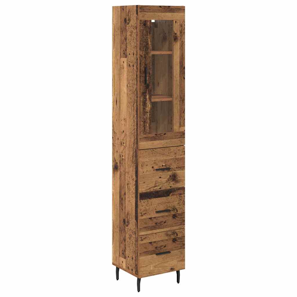Highboard Gammelt træ 34,5 x 34 x 180 cm Konstrueret træ
