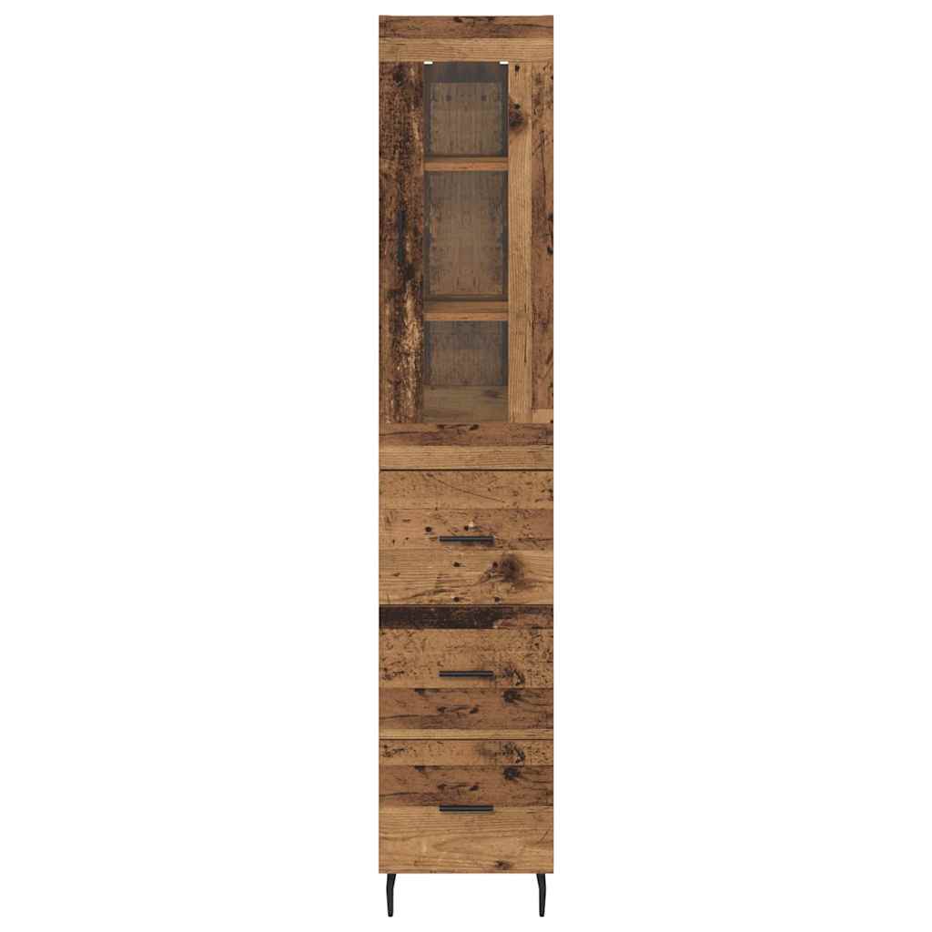 Highboard Gammelt træ 34,5 x 34 x 180 cm Konstrueret træ