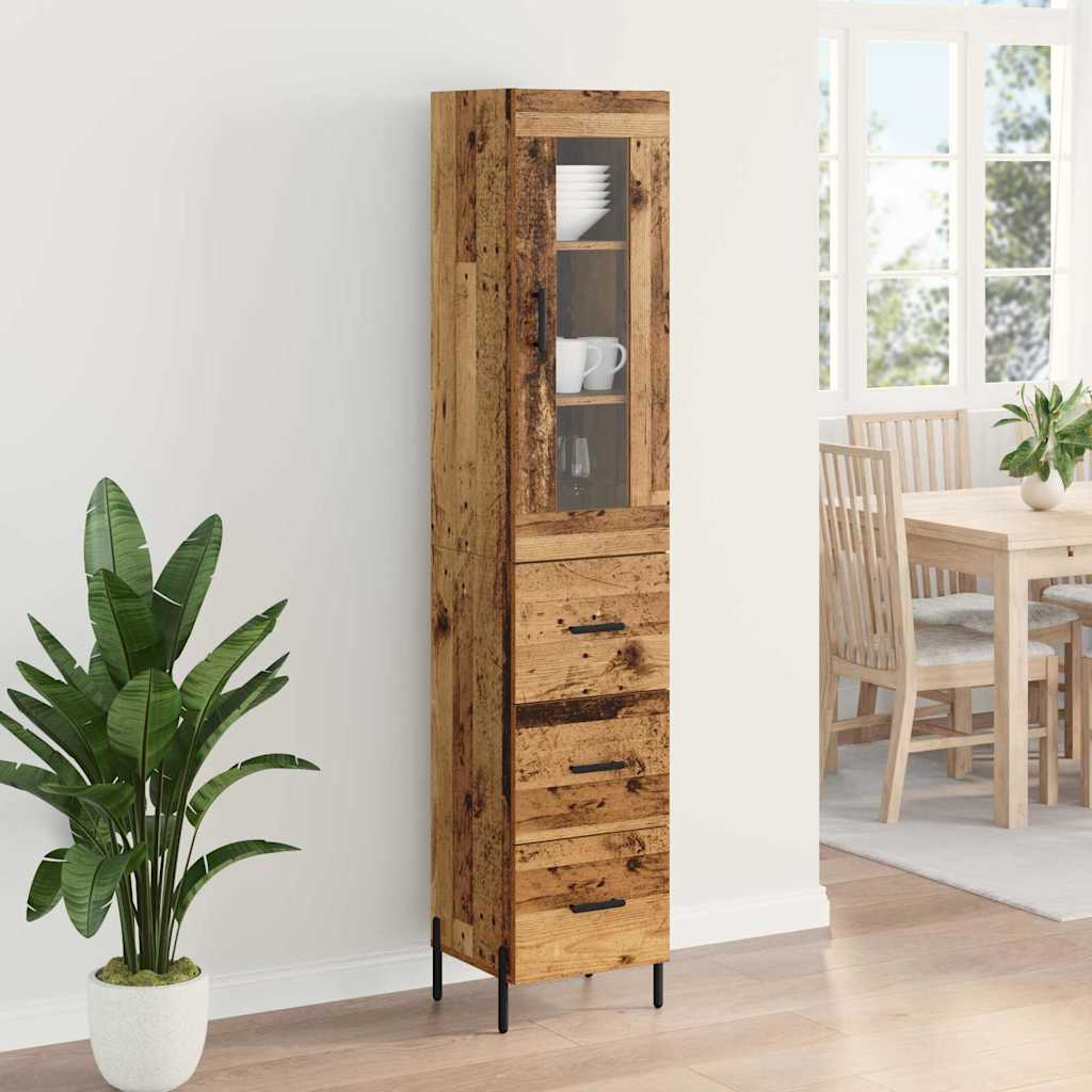 Highboard Gammelt træ 34,5 x 34 x 180 cm Konstrueret træ