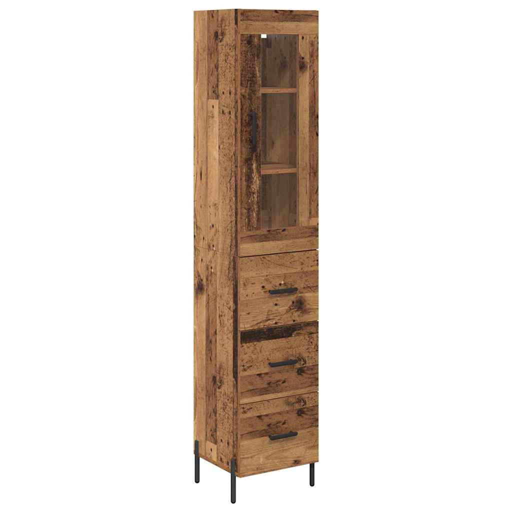 Highboard Gammelt træ 34,5 x 34 x 180 cm Konstrueret træ