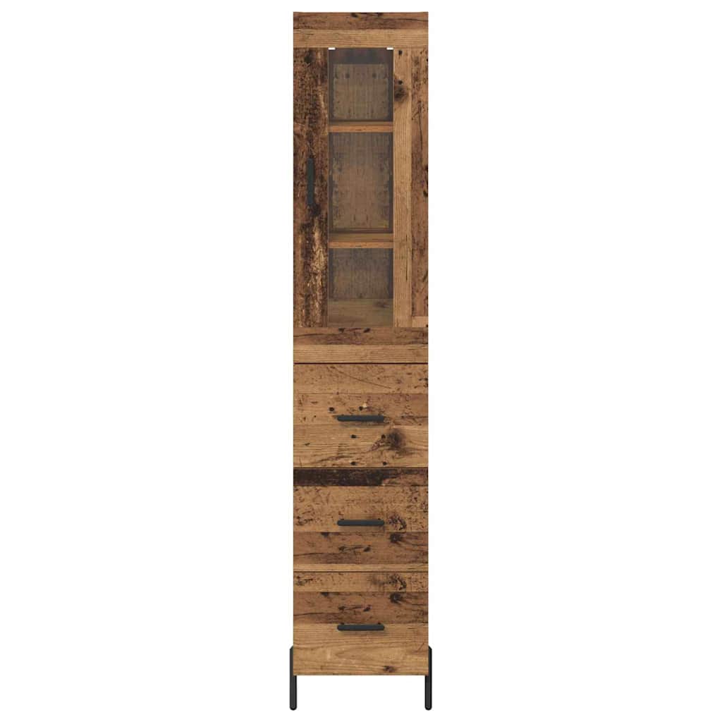 Highboard Gammelt træ 34,5 x 34 x 180 cm Konstrueret træ