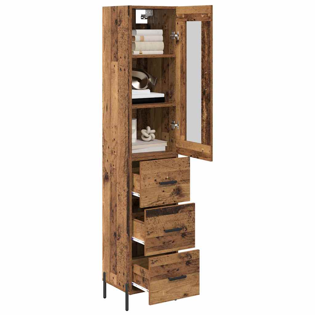 Highboard Gammelt træ 34,5 x 34 x 180 cm Konstrueret træ