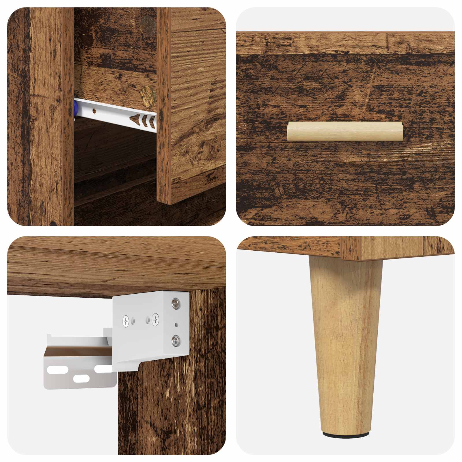 Highboard Gammelt træ 69,5 x 32,5 x 180 cm Konstrueret træ